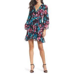 NEW Nordstrom Ruffle Bell Sleeve Tiered Floral Mini Dress‎ Size XS Charles Henry